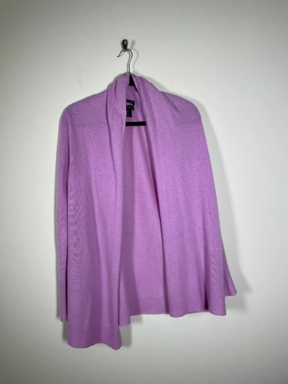 Tahari Pure Luxe Women's Pink 100% Cashmere Open cardigan Duster Medium!